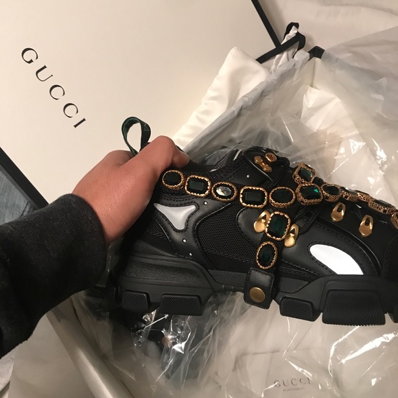 men's flashtrek leather sneaker with crystals